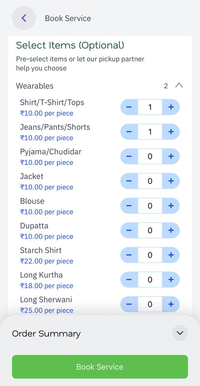 Item Selection - Pre-select wearables with per-item pricing
